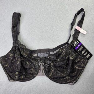 Bali Lift Bra Women 40D Black Lace Underwire Seamed Full Coverage Support NEW